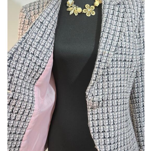 Emma James Women’s Tweed Plaid Blazer Jacket Size 12 Pink Lined Classic‎ - Picture 5 of 8